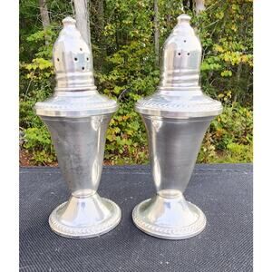 Duchin Creation Sterling Silver Weighted MCM Vintage Salt/Pepper Shakers 5 1/4"